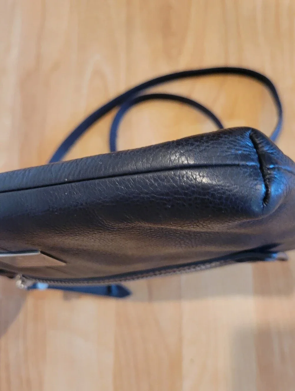 Fossil Dawson Crossbody Black Pebbled Leather Shoulder Bag Cowhide